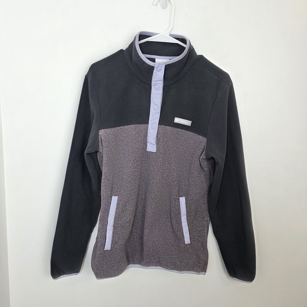 Columbia Gray Purple Benton Springs Fleece Half Snap Outdoor Pullover Size M